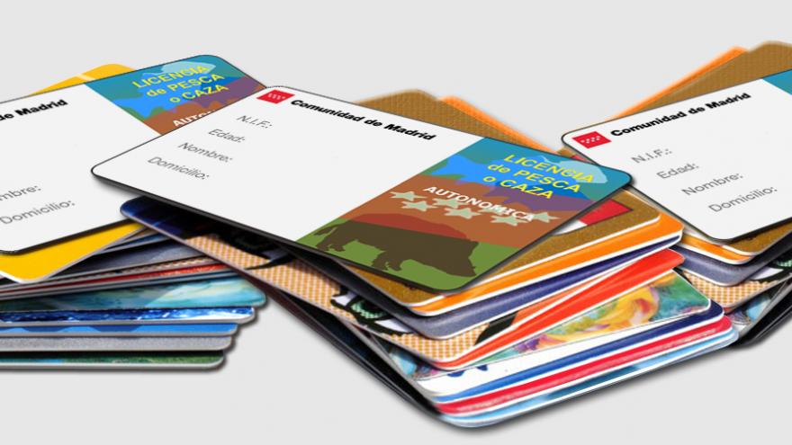 tarjetas de licencias de caza y pesca