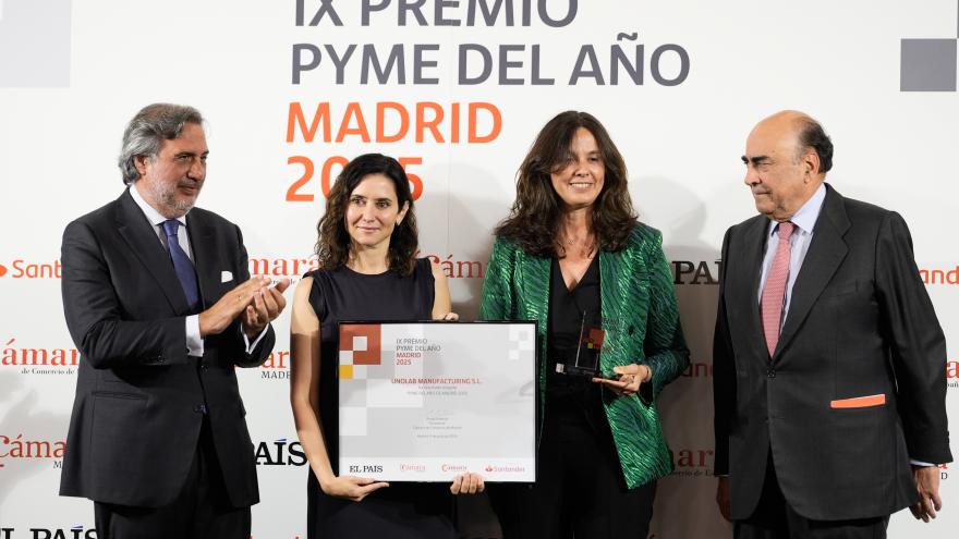 La presidenta Isabel Díaz Ayuso durante la IX edición del Premio Pyme