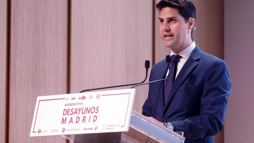 El consejero Emilio Viciana durante el desayuno informativo de Europa Press