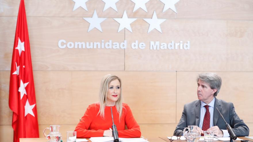Cristina Cifuentes y Ángel Garrido en la rueda de prensa posterior al Consejo de Gobierno