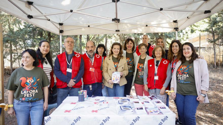 Fátima Matute durante su visita el hospital Lafora para visibilizar la salud mental