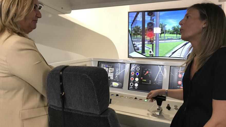 Rosalia Gonzalo durante la visita