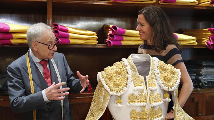 Eugenia Carballedo durante la visita