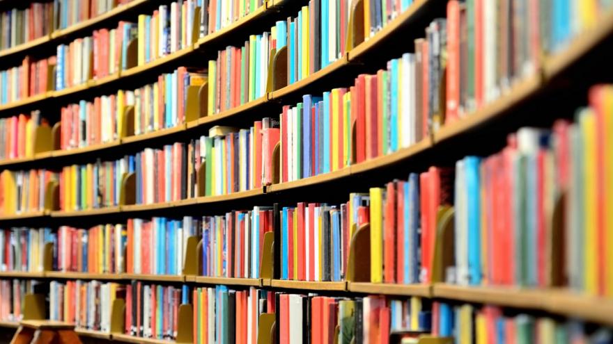 Librería de madera curva a la dcha colores