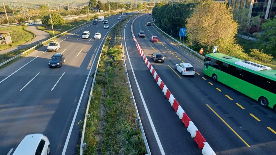 Estado actual de la carretera el miércoles 30 de abril- Inicio de la obra- PK 23+100 sentido Colmenar Viejo