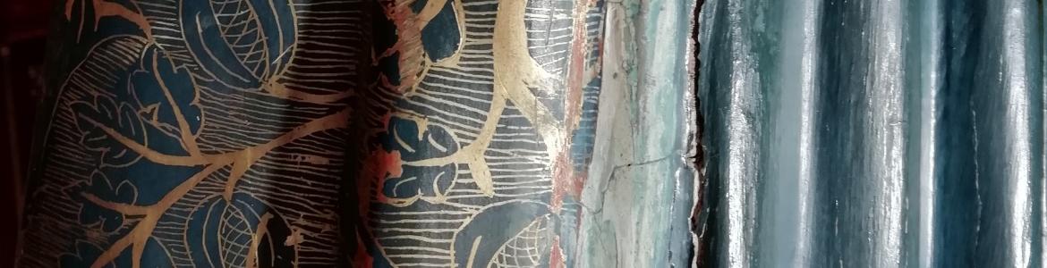 Detalle Virgen del Rosario antes de la restauración detalle escultura policromada en mal estado de conservación