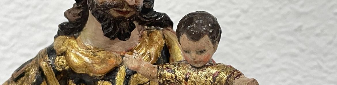 Talla de San José con el Niño Jesús, detalle Niño Jesús