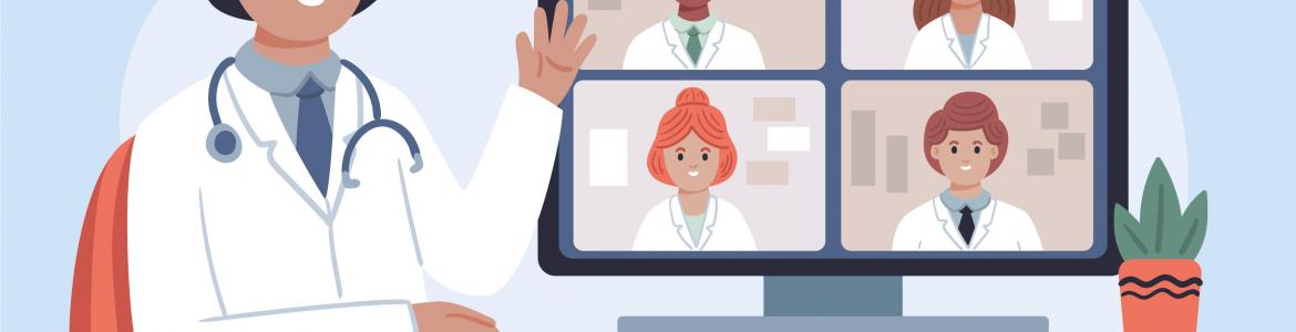 Médico con herramienta de tele medicina