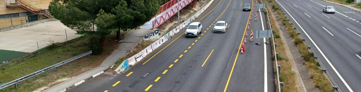 imagen Estado actual de la carretera el miércoles 30 de abril-Vista desde el paso superior Hotel Eurostars Madrid-Inicio obra