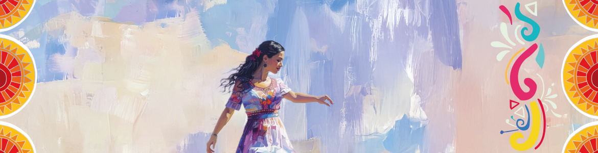 Una pintura que muestra a una chica de ascendencia hispana