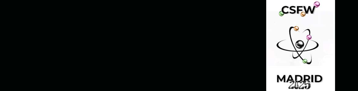 CSFW Madrid 2025 - Moda Circular y Sostenible CSFW Madrid 2025 - Logotipo CSFW Madrid 2025 sobre fondo negro