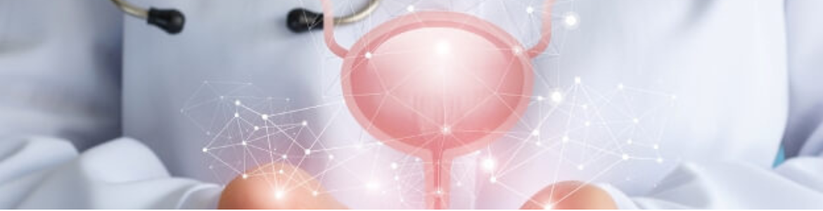 Tumor de ovarios imagen prediseñada de ovario y de fondo médica que simula tenerlo en la mano