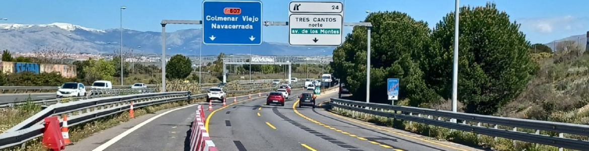imagen inicio obras en M-607 tercer carril
