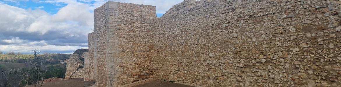 muralla en piedra y torre de castillo
