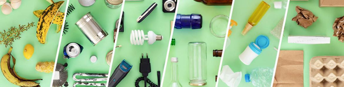 Mosaico de distintos tipos de residuos