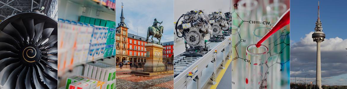 Sectores económicos de la Comunidad de Madrid Foto en la que se muestran imágenes de diversos sectores empresariales