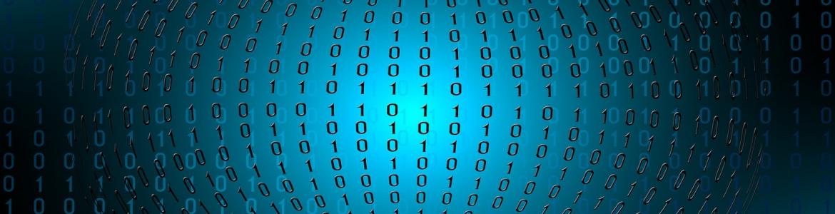 Código binario Ceros y unos sobre fondo azul