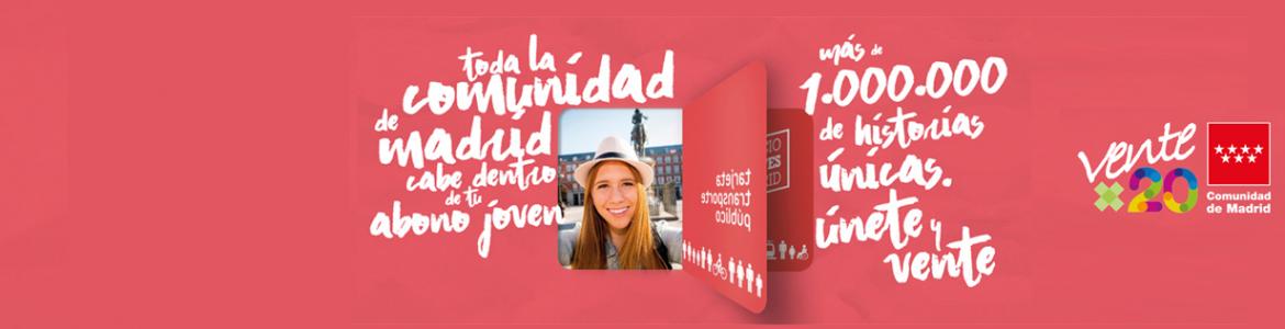 Ventex20 Imagen corporativa de la campaña Ventex20 para los usuarios del Abono Joven