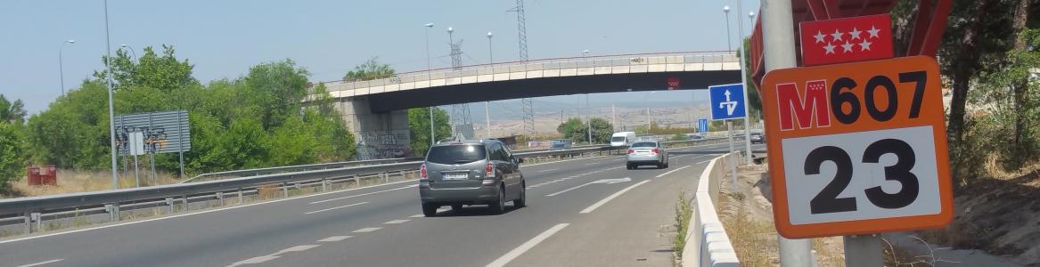 Carretera M-607 Carretera M-607 con coches circulando