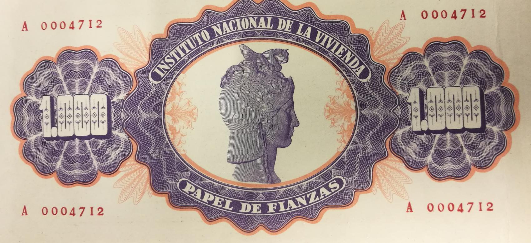 Papel de Fianzas del Estado de 1000 pesetas emitidos en 1940