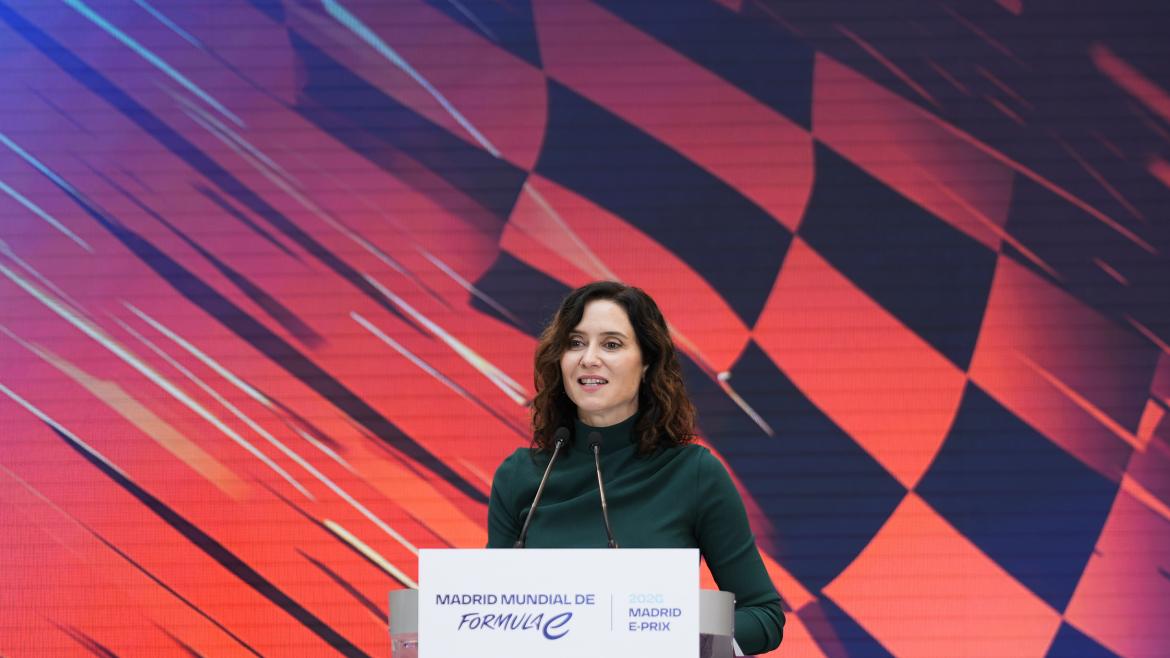 Díaz Ayuso presenta el Campeonato del Mundo de Fórmula E 2026 que se celebra por primera vez en la Comunidad de Madrid: “Llega para quedarse”  La presidenta Isabel Díaz Ayuso