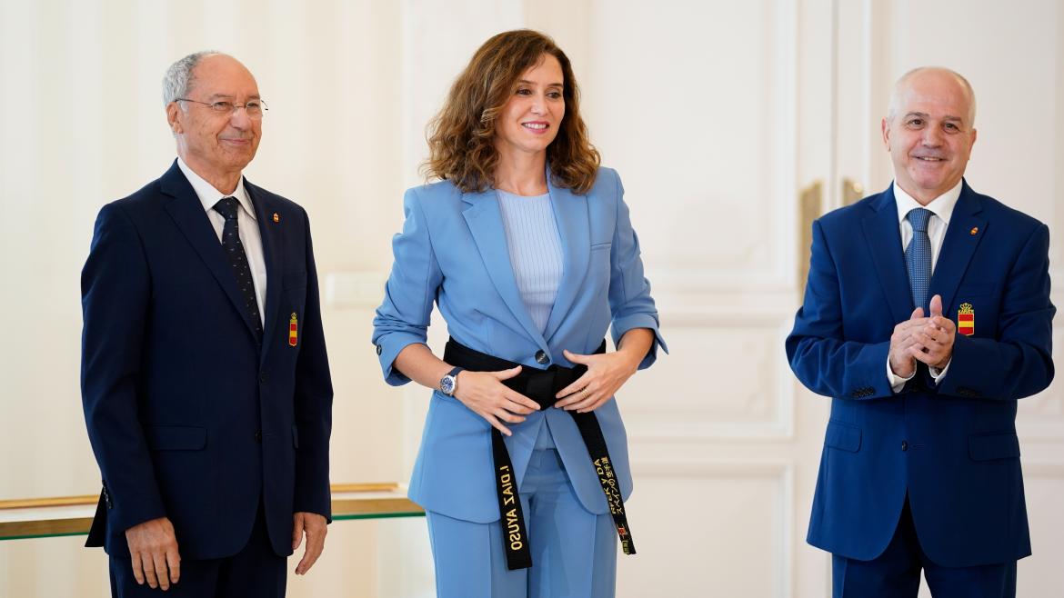 La presidenta con su cinturón de Karate