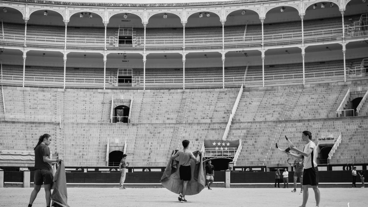 Alumnos de la Escuela Taurina José Cubero "Yiyo" en el ruedo de Las Ventas Alumnos de la Escuela Taurina José Cubero "Yiyo" en el ruedo de Las Ventas