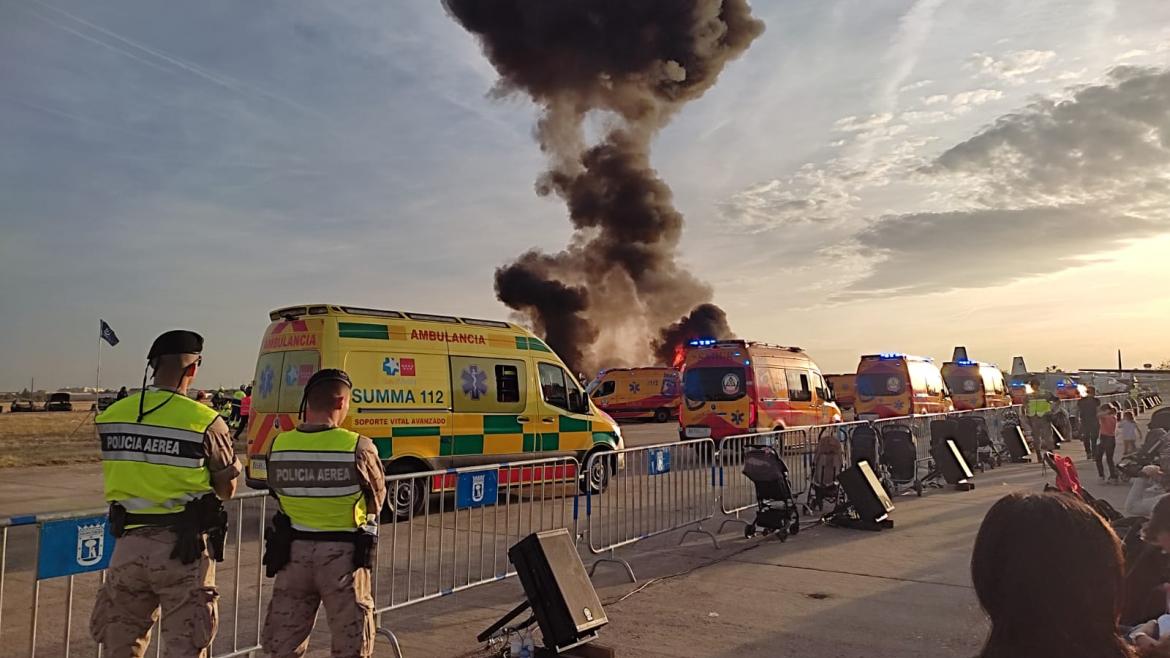 Simulacro de ataque terrorista con la participación de una UVI móvil de SUMMA 112 Imagen de una unidad de Soporte Vital Avanzado de SUMMA 112 en el simulacro