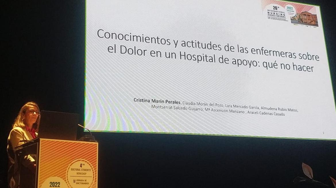 El Hospital Universitario Cruz Roja participa en el XXVI Encuentro Internacional de Investigación en Cuidados Momento de una de las presentaciones durante la jornada