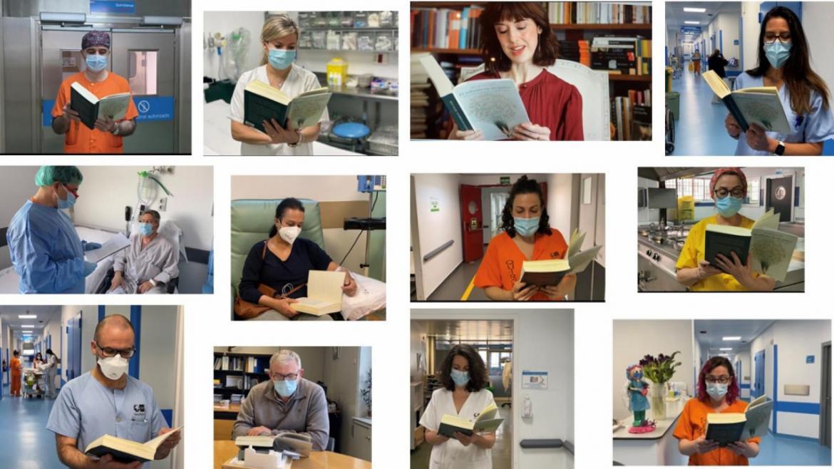 Profesionales del Hospital leyendo
