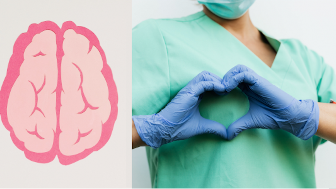 Imagen icónica de un cerebro y un corazon formado con las manos
