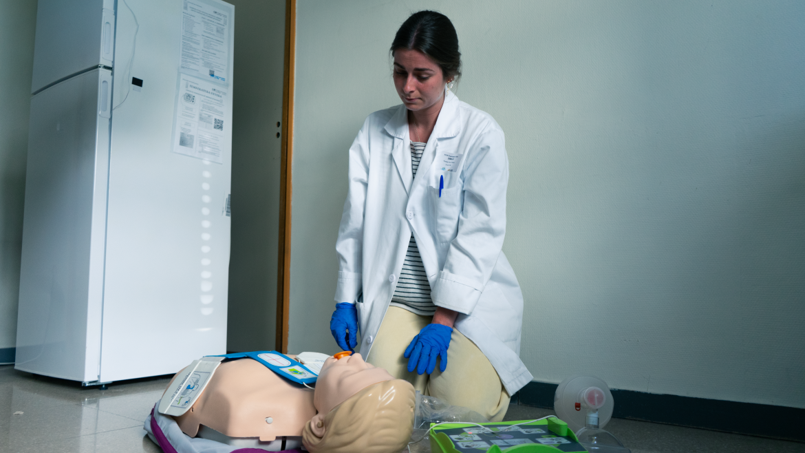 Alumna realizando la prueba
