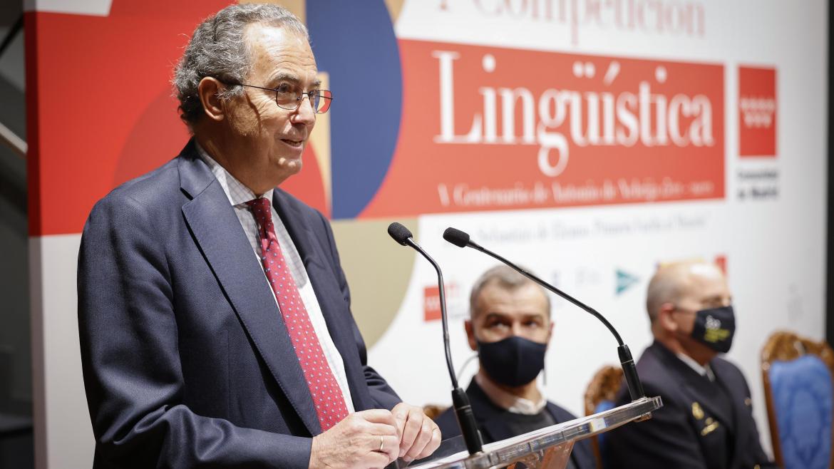 El consejero de Educación, Enrique Ossorio, durante su intervención en el acto