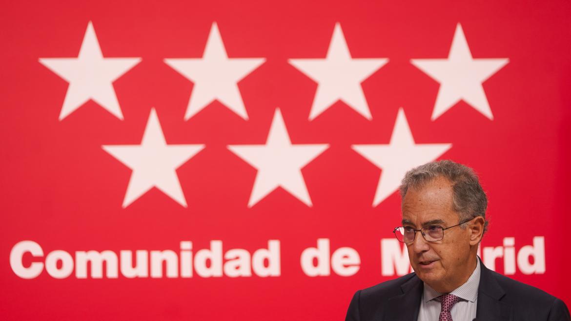 El vicepresidente Enrique Ossorio durante la rueda de prensa