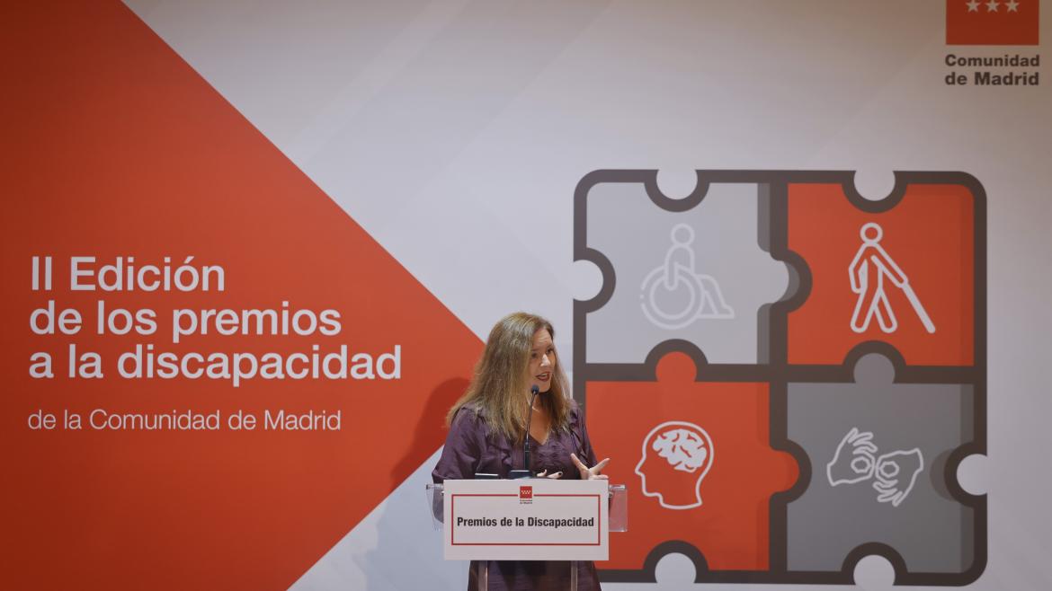 La Comunidad de Madrid reconoce a personas y entidades que trabajan en favor de la inclusión con los II Premios a la Discapacidad La consejera de Familia, Juventud y Asuntos Sociales
