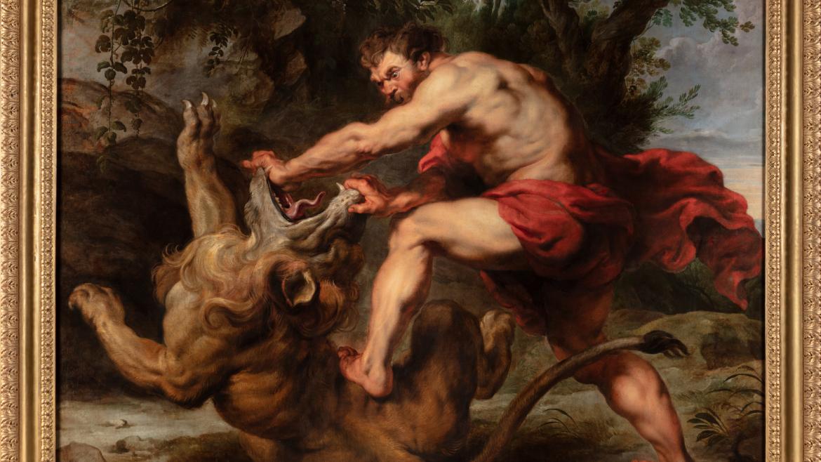 pintura Sansón y el león de Rubens