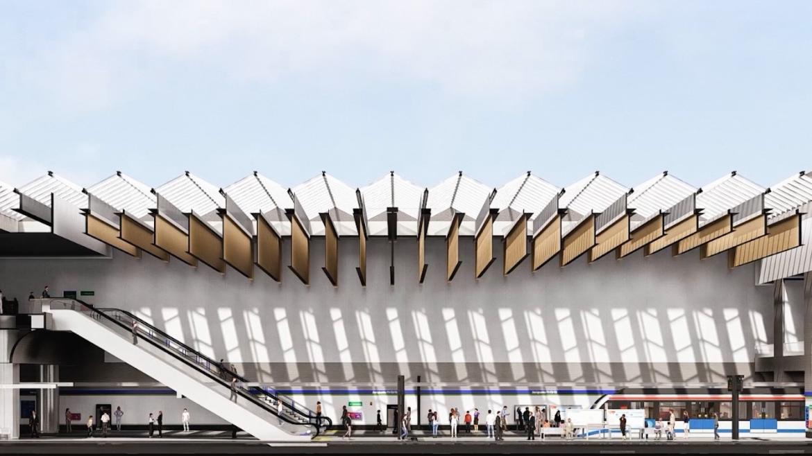 Maqueta de las obras de ampliación de la Línea 5 de Metro al Aeropuerto Adolfo Suárez Madrid-Barajas