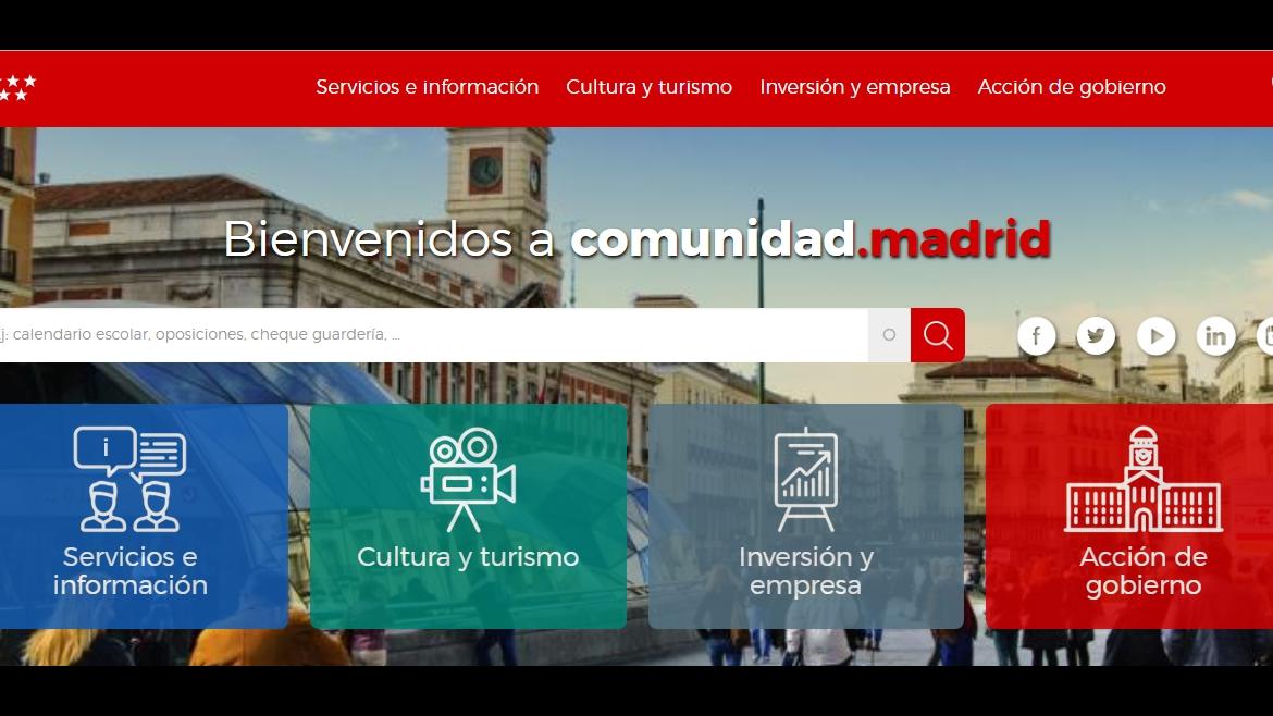 Nueva web Comunidad de Madrid Nueva web Comunidad de Madrid