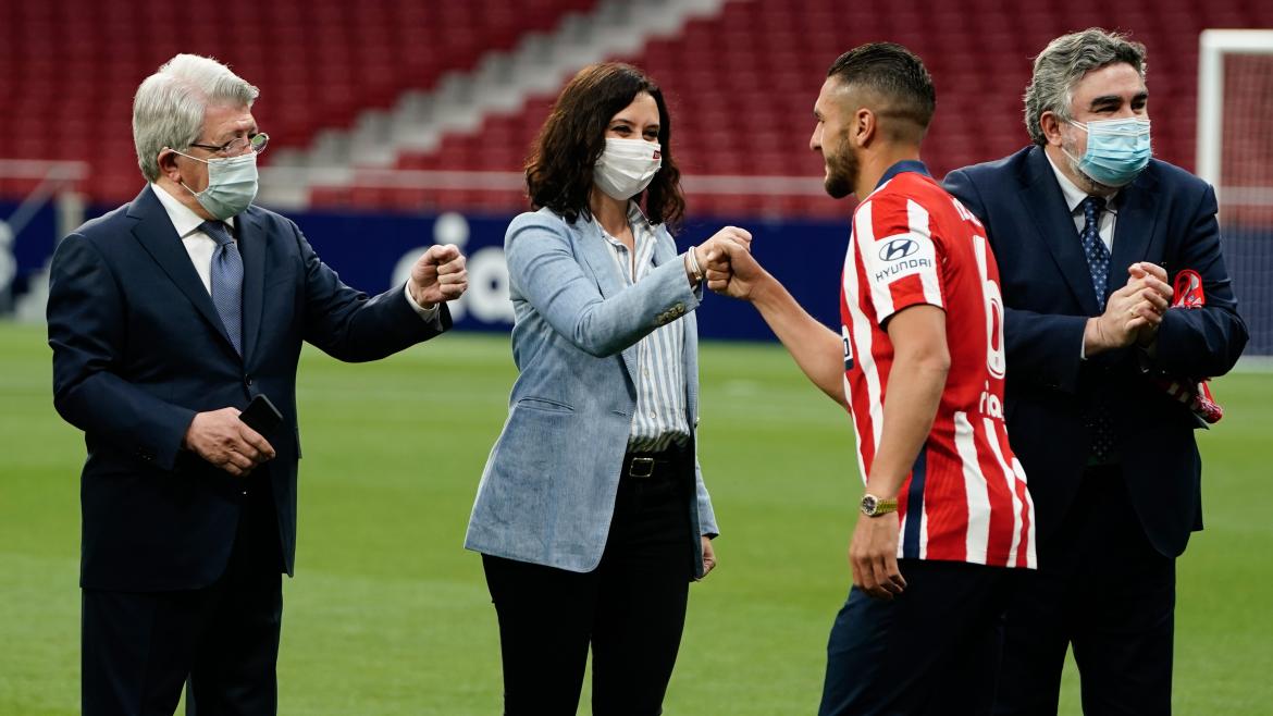 Isabel Díaz Ayuso felicita al Atlético de Madrid por la consecución de La Liga 2020/2021