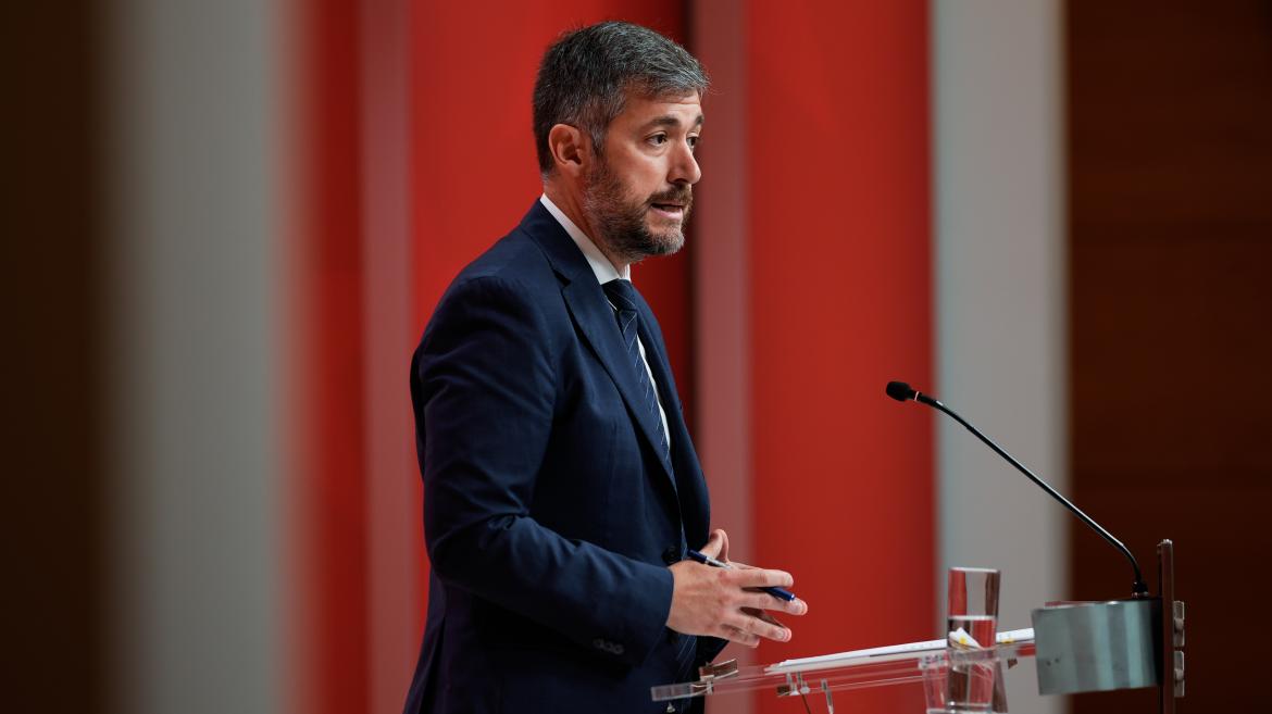 García Martín en rueda de prensa El portavoz Miguel Ángel García Martín atiende a los medios en la Real Casa de Correos