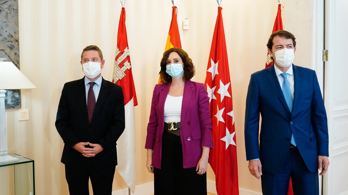 Isabel Díaz Ayuso, Emiliano García-Page y Alfonso Fernández Mañueco
