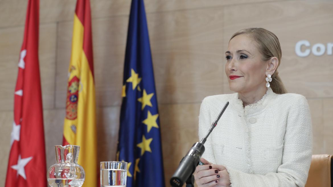 Cristina Cifuentes preside la rueda de prensa posterior al consejo de Gobierno