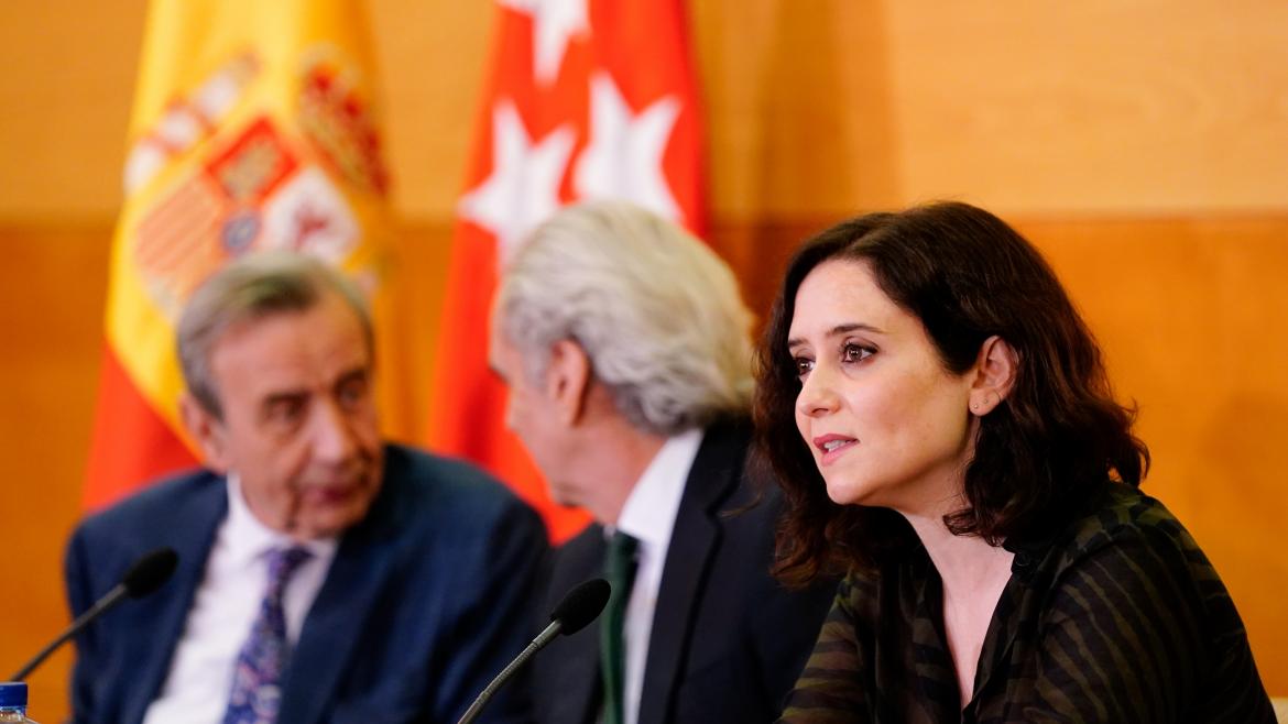 Díaz Ayuso expone a hospitales y sindicatos el plan integral de la sanidad madrileña para afrontar el coronavirus Díaz Ayuso durante la exposición a hospitales y sindicatos del plan integral de la sanidad madrileña para afrontar el coronavirus