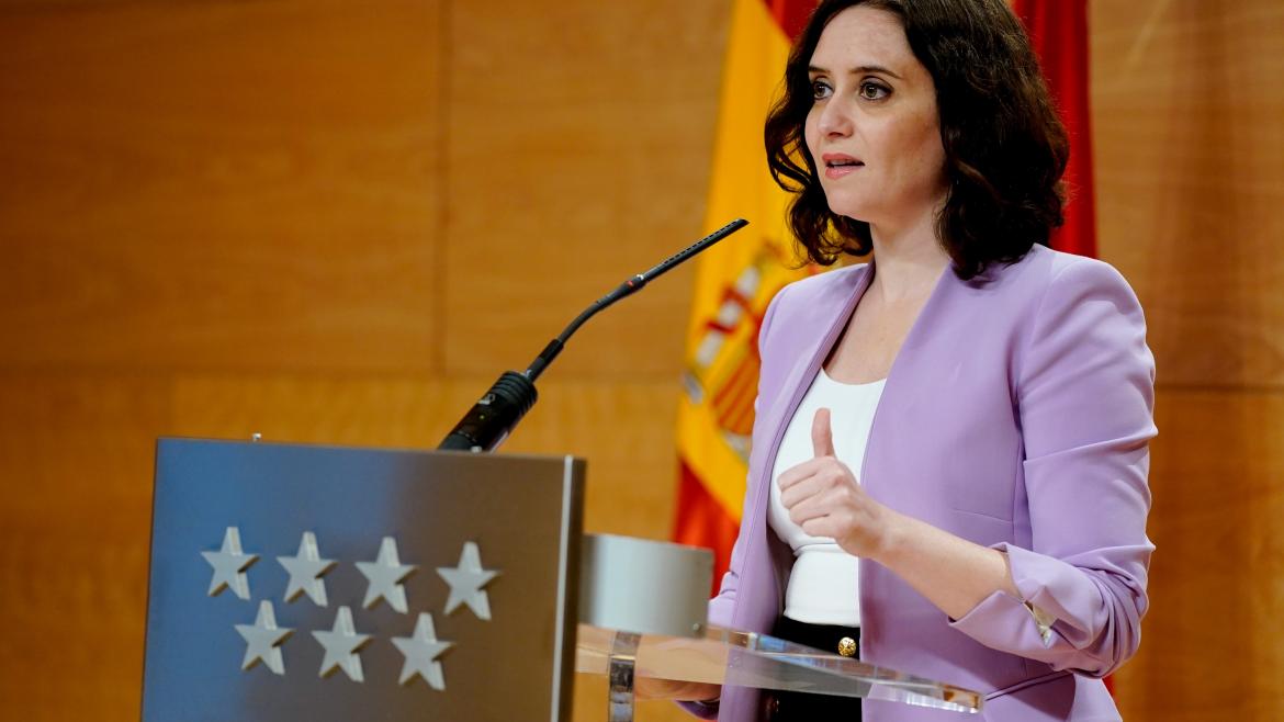 Isabel Díaz Ayuso en la Real Casa de Correos Díaz Ayuso comparece ante los medios de comunicación