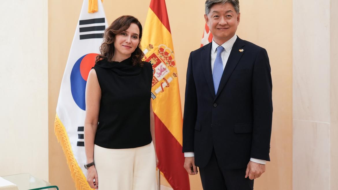 Díaz Ayuso recibe al nuevo embajador de la República de Corea en España La presidenta Isabel Díaz Ayuso durante la recepción del nuevo embajador de la República de Corea en España