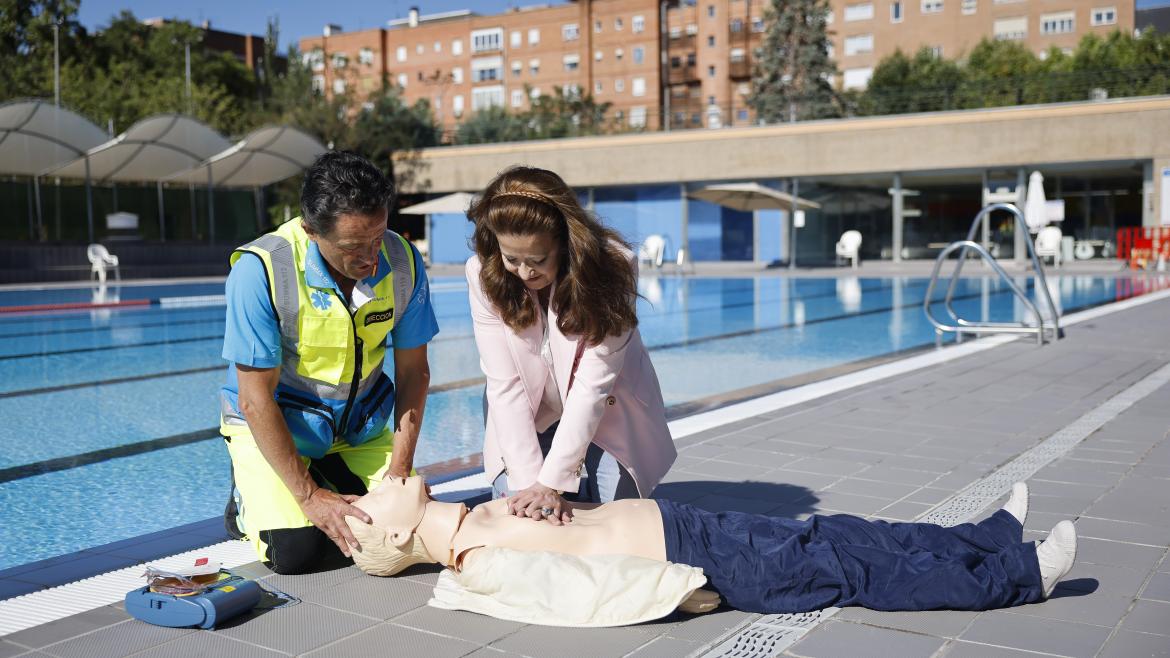 La consejera participando en el simulacro
