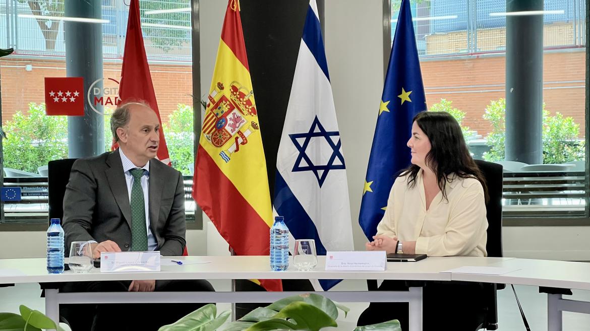 El consejero Miguel López-Valverde durante su reunión con responsables de Economía e Innovación de la Embajada de Israel
