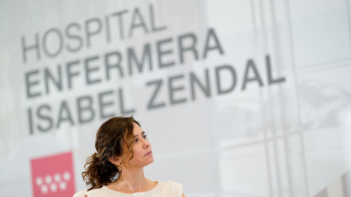 La presidenta Isabel Díaz Ayuso ha presentado la “nueva vida” del Hospital público Enfermera Isabel Zendal La presidenta durante la presentación del proyecto