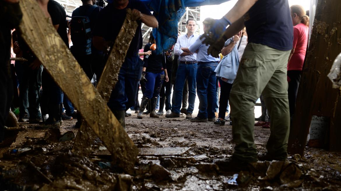  Imagen de Ignacio Aguado en Arganda del Rey para evaluar los daños sufridos por las lluvias del fin de semana
