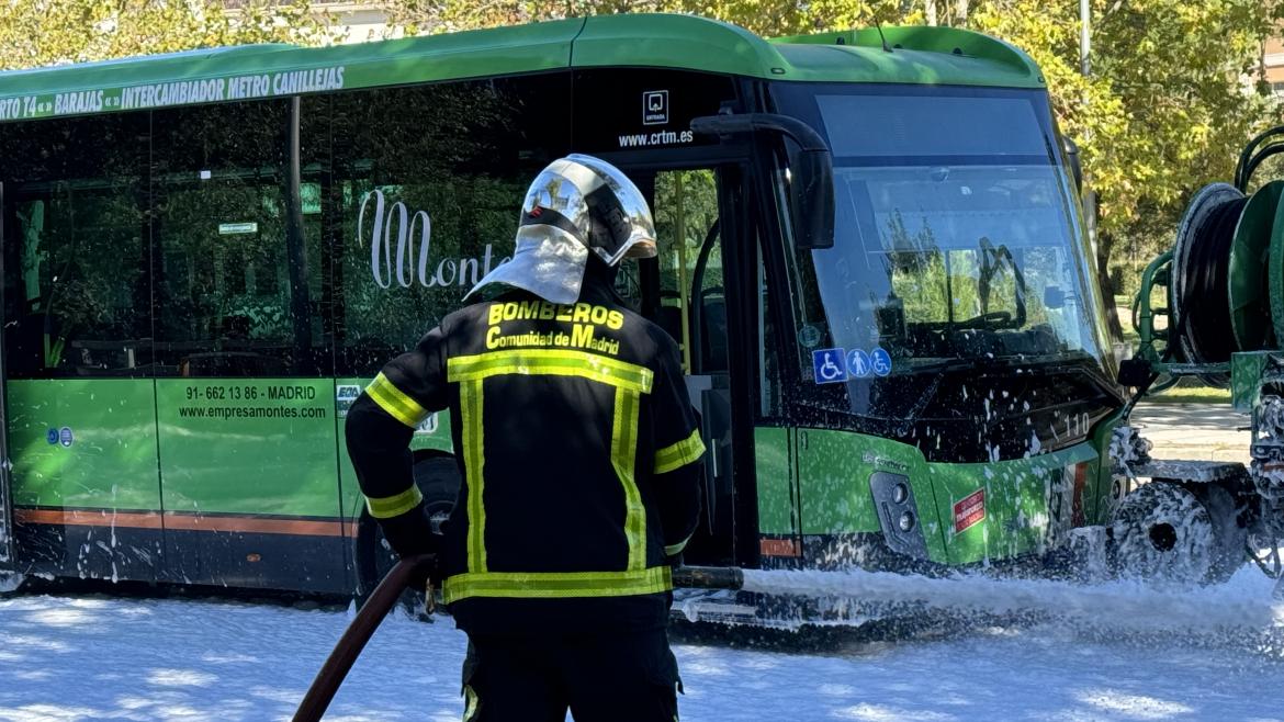 simulacro del plan de emergencias municipal bombero de la Comunidad de Madrid